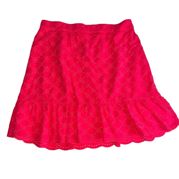 LOFT Petites Coral Eyelet Flutter Skirt 10P - Picture 1 of 5